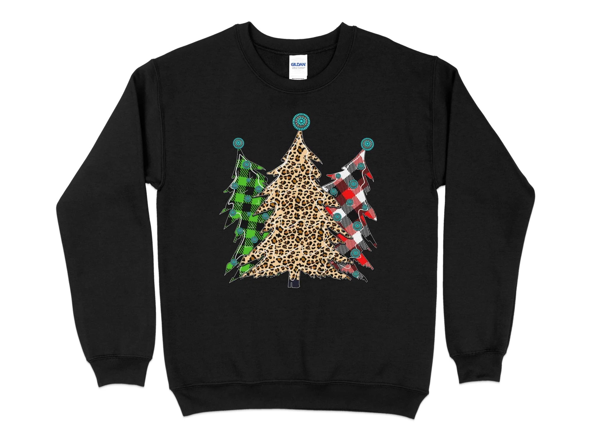 Leopard christmas tree sweatshirt sale