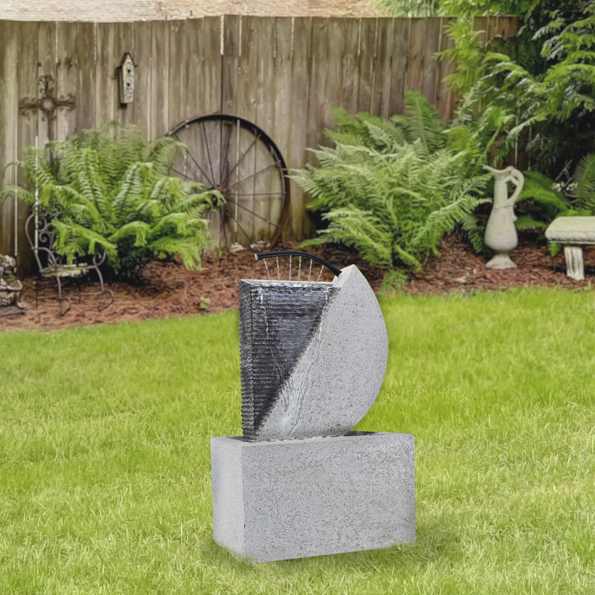 Northlight Modern Style Rainfall Outdoor Water Fountain - 20" - Gray