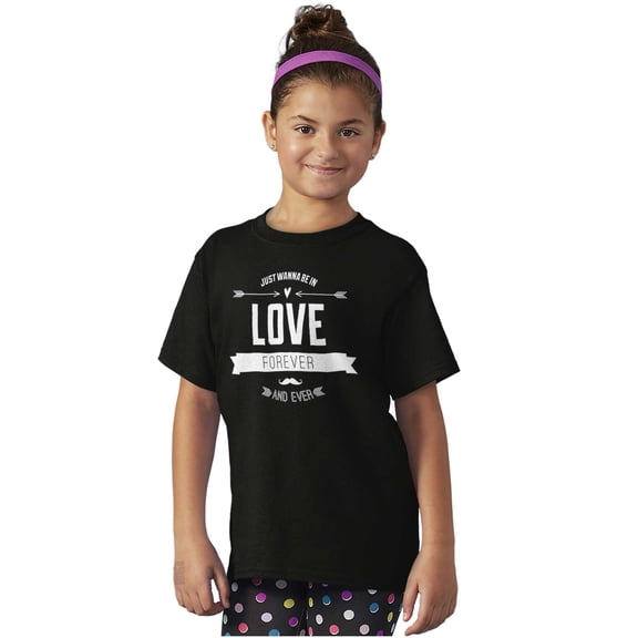 Love Forever Cute Romantic Valentine Girls Kids T Shirt Tees Teen Brisco Brands XS