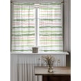 thumbnail image 4 of Green Pink Stripes Curtains 54 Inch Length,Sheer Curtains for Bedroom Living Room Window Gradient Geometric Smear Art Paint Rod Pocket Drapes Kitchen Curtains Small Half Window 52"x54" 2 Panels, 4 of 7