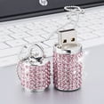 thumbnail image 3 of KEXIN 64GB USB Flash Drive 2.0, Crystal Bling Rhinestone Memory Stick, 1.8" x 0.7" Thumb Drive, Pink, 3 of 7