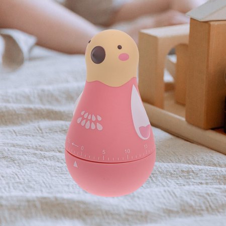 TEHAUX 1Pc Mechanical Kitchen Timer Pink Countdown Clock with Simple Rotary Operation
