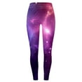 thumbnail image 4 of Arlun Leggings for Women Fashion Galaxy Starry Sky Printed High Waisted Yoga Pants Lightweight Soft Breathable Comfy Sports Fitness Casual Legging Purple2 L, 4 of 4