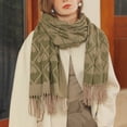 thumbnail image 4 of Prolriy Scarf for Women Autumn and Winter Colorful Love Pattern Shawl Warm Tassel Scarfs Womens Scarf Green, 4 of 8