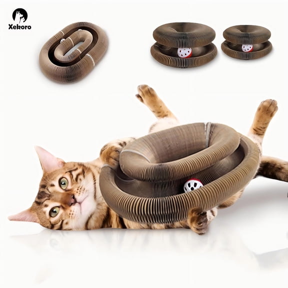 Xekoro 2 PCS Kitty Kurlz cat Toy Magic Organ Cat Scratching Board Toy Kitty curlz Foldable Accordion Cats Toy