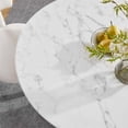 thumbnail image 2 of Modway Lippa 40" Round Artificial Marble Dining Table in Gold White, 2 of 8