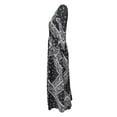thumbnail image 4 of Womens Dress Black Boho Floral Print Summer Casual Daily Loose Fit Dress V-Neck 3/4 Sleeve Flowy Long Dress L, 4 of 5