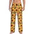 thumbnail image 1 of Fotbe Colorful Bohemian Sunflower Pantalones de Pijama para Hombre, Pantalones de Dormir, Pantalones de Casa con Cintura Ajustable y Bolsillos-Large, 1 of 6
