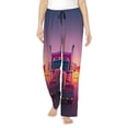 thumbnail image 1 of Fotbe Sunset Truck Highway Pantalones de Pijama para Mujer, Pantalones de Dormir, Pantalones Pj con Cordón y Bolsillos-Large, 1 of 6