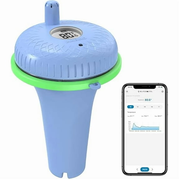 ZLC Bluetooth Pool Thermometer, Floating, LCD Display, 230 Ft Range, App Connected