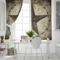 thumbnail image 5 of Fsddascl Vintage Farmhouse Blackout Curtains for Bedroom/Living Room, Thermal Insulated Kitchen Curtains, Rustic Western Texas Star Shabby Art Grommet Darkening Window Treatment Drapes 52"x72"x2, 5 of 6