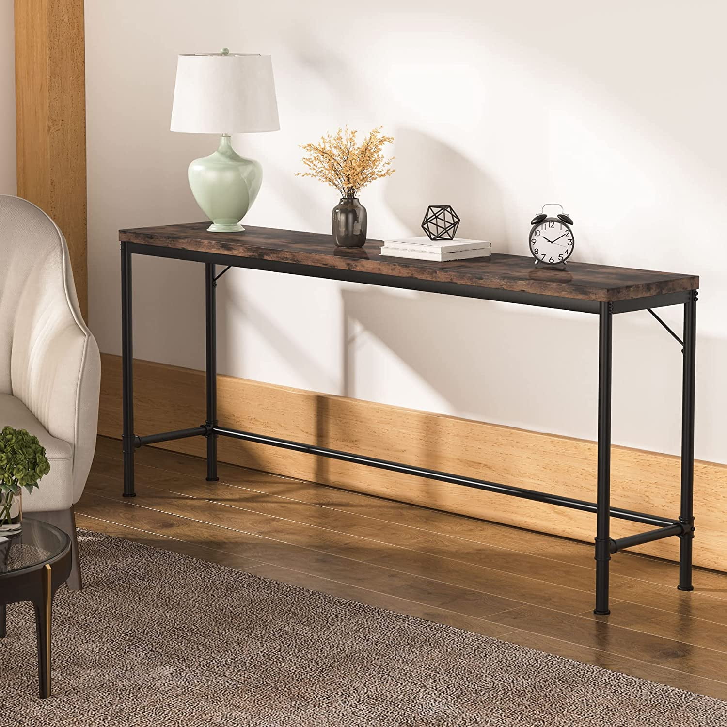 Tribesigns Rustic Console Sofa Table with Drawers Versatile Accent TV Stand 