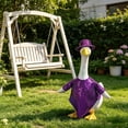 thumbnail image 6 of Porch Gooses Outfits, Purple Sequined Goose Clothing With Hat, Sparkly Festive Yard Goose Costume, Eye-catching Outdoor Porch Decor Apparel For 23in Goose, 6 of 6