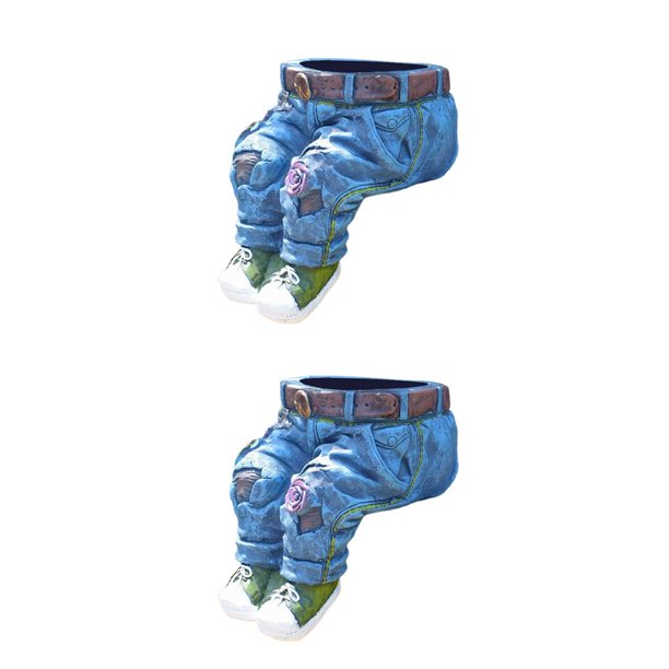 Monstrate Jeans pantalones maceta vaquero ropa arte maceta suculenta maceta decoración No.01 2piezas Monstrate CBP593052