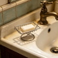 thumbnail image 4 of Less Soggy Soap SomWiBe Drain Soap Dish, Metal Soap Holder Tray with Airflow Grid for Bathroom Sink, Shower, Countertop, 4 of 8