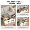 thumbnail image 5 of Nalone Coffee Table Lift Top Dining Table with Shelf, Center Table Adjustable Height Tea Tables Wooden Center Tables with Hidden Compartments for Living Room Apartments(Beige Brown), 5 of 7