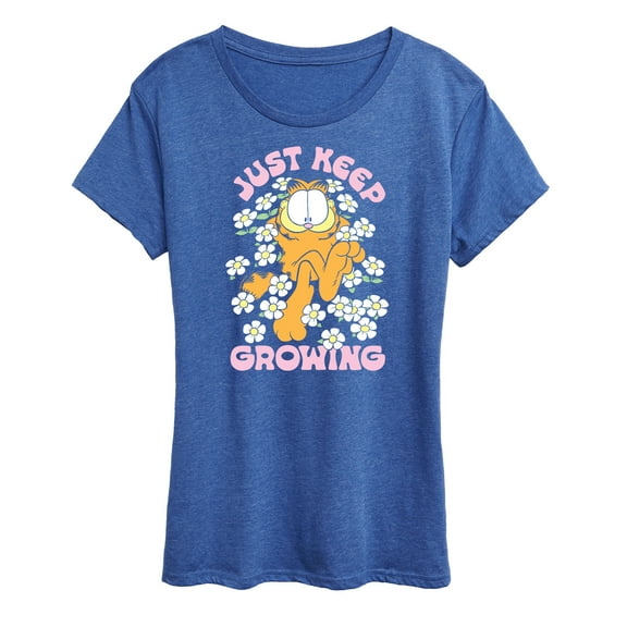 Garfield - Garfield Flowers Keep Growing - Ladies Short Sleeve Graphic T-Shirt