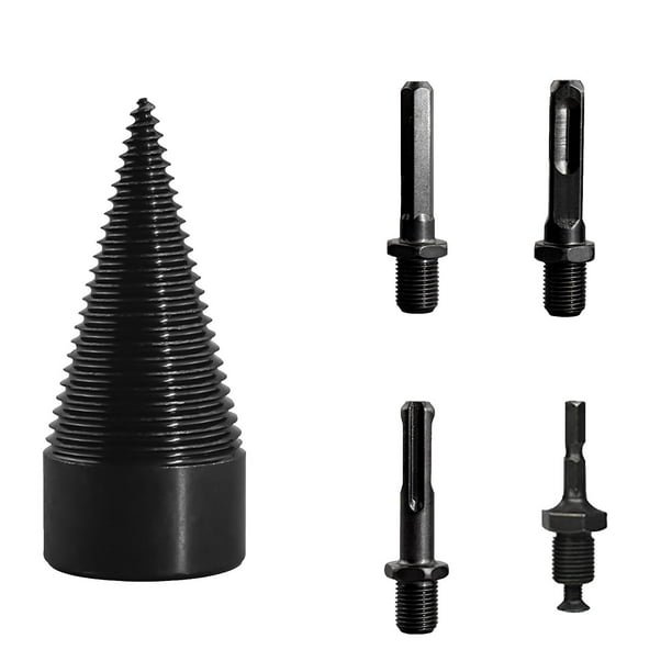 Broca divisora para madera, tornillo de alta velocidad, 5 piezas, divisor de leña extraíble, marco de metal duradero, diseño portátil, para acampar al aire libre, entusiastas de la