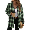 thumbnail image 3 of Fantaslook Plaid Flannel Shirts for Women Oversized Long Sleeve Button Down Shirts Blouses Tops, 3 of 10