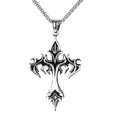 thumbnail image 5 of Handmade Necklace with Flame Crucifix Pendant Clavicle Chain Stylish Men's Accessory Music Festival Jewelry, 5 of 8