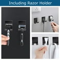 thumbnail image 3 of WSBArt Razor Holder for Shower + Adhesive Wall Hooks, Premium 304 Stainless Steel Shower Razor Holder with Heavy Duty Waterproof Sticky Hooks for Bathroom Hanging Towels, Coat, Hat, 8 Piece, 3 of 6