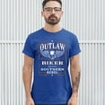 thumbnail image 3 of Tee Hunt Outlaw Biker T-Shirt Genuine Southern Rebel Winged Skull Face Men's Tee, Blue, 4X-Large, 3 of 5