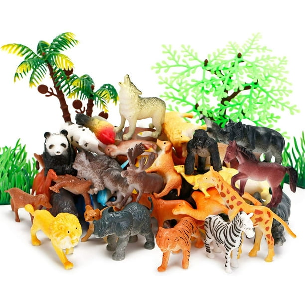 Animal ICHUDAN s Toys, 52 Pcs Small Mini Realistic Safari Zoo Plastic  Animals Figures Learning Educational Toy Set for Kids Toddlers Jungle Wild  Forest Animals Playset Cupcake Topper - - 