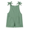 thumbnail image 6 of IBTOM CASTLE Mommy and Me Outfits Solid Color Family Matching Overall Shorts Jumpsuit Romper Summer Clothes for Mother and Daughter 12-18 Months Green, 6 of 8