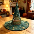 thumbnail image 2 of Witch Hat for Women, Halloween Party Costume Hat, Tall Pointed Wide Brim Quilted Cone, Great for Dress Up Cosplay and Seasonal Festivities E, 2 of 2
