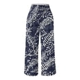 thumbnail image 3 of Womens Wide Leg Pant Boho Floral Printed Summer Palazzo Pants Casual Loose Flowy Beach Vacation Trousers, 3 of 4