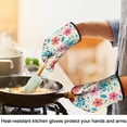 thumbnail image 4 of Cute Oven Mitts,Pioneer Flower Floral Print Pattern Oven Mitt 2-Pack Set,Kitchen Gloves for Oven,Heat Resistant Oven Mitts 7.7"x12", 4 of 7