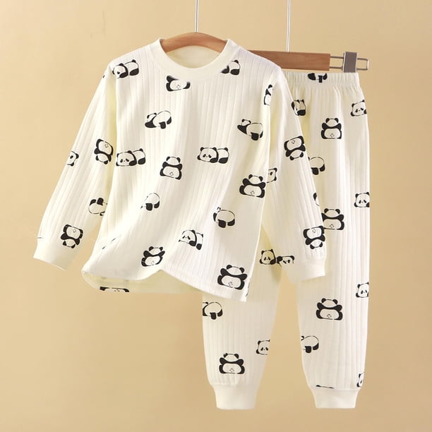 Conjuntos de blusas y camisas de manga larga y cuello redondo para niños Conjunto de dos piezas de blusas de manga larga y cuello redondo estampadas para niños Poliéster para niños