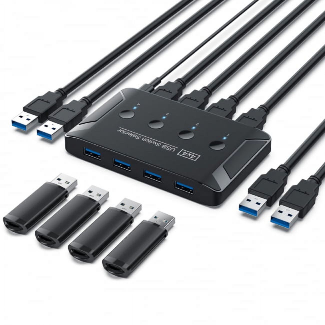 Chenyang CY KVM USB 3.0 Switch Selector 4 Port PCs Sharing 4 Devices for Keyboard Mouse Scanner Printer Convertor