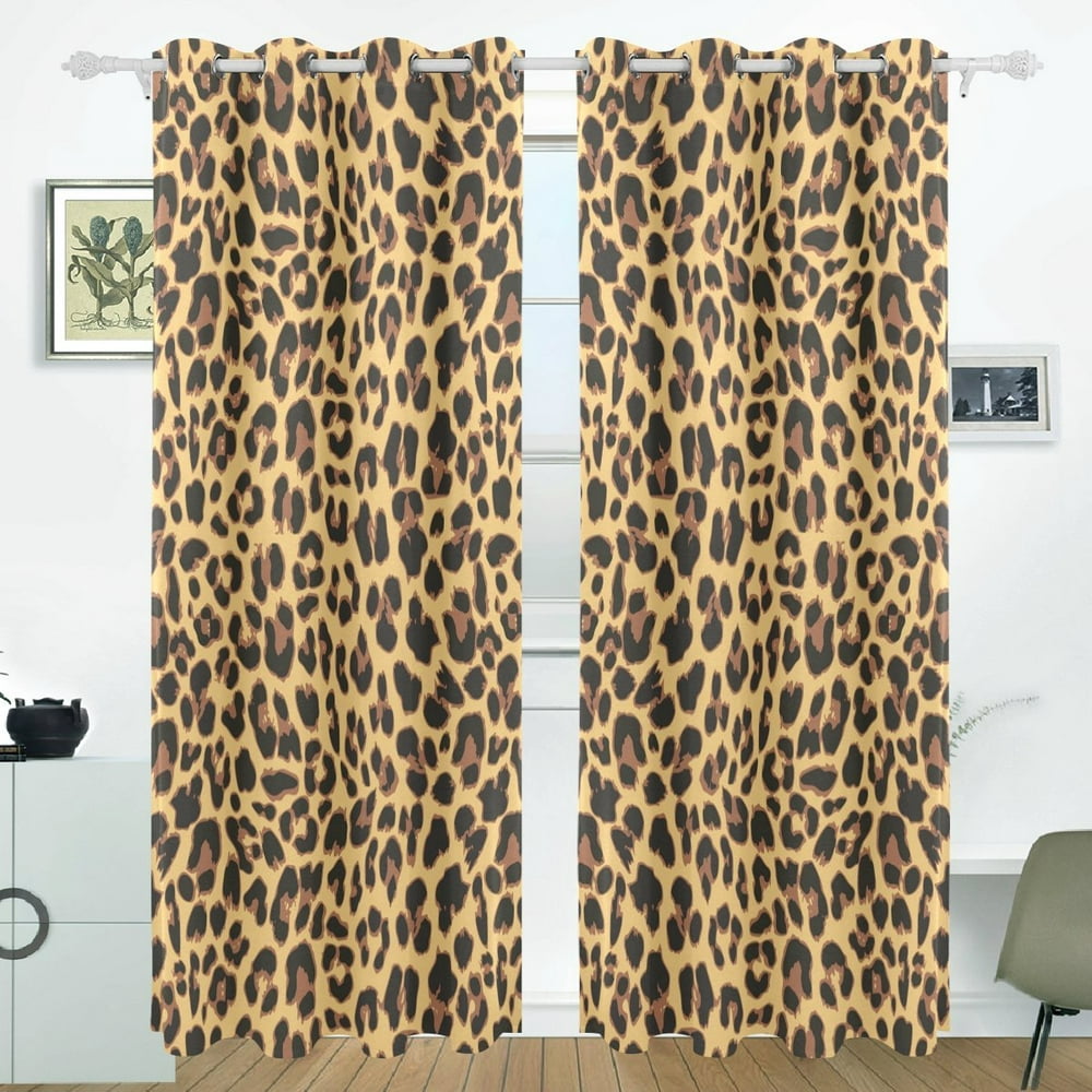 POPCreation Leopard Pattern Design Window Curtain Blackout Curtains ...