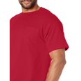 thumbnail image 2 of Hanes Beefy-T T-Shirt à Poche pour Hommes, P, Rouge Foncé, 2 of 6