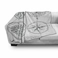 thumbnail image 3 of Compass Soft Flannel Fleece Throw Blanket, Seafaring Design Windroses in Black and White Sailing Away Journey Themed, Cozy Plush for Indoor and Outdoor Use, 50" x 70", Black and White, by Ambesonne, 3 of 6