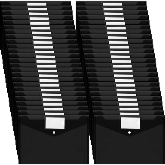 Lsupdaol 10 Pcs Plastic Envelopes Poly Envelopes File Folders with Snap Button Closure Clear Folders for Documents US Letter A4 Size Filing Holder with Label Pocket for Home Office School