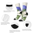 thumbnail image 3 of Fotbe Vintage Flower Pattern Long Socks for Men & Women – Breathable & Stretchy Compression Socks, Ideal for Running, Travel, and Everyday Wear Size 5-11, 3 of 6