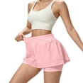 thumbnail image 4 of LNZGNM Running Shorts for Women High Waisted Quick Dry Butterfly Flowy Athletic Gym Yoga with Pockets,Light pink S, 4 of 5