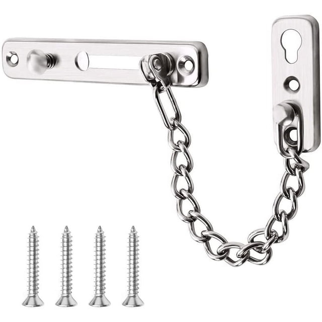 Cadenas de seguridad para puerta corredera JAMW con tornillos Plateado