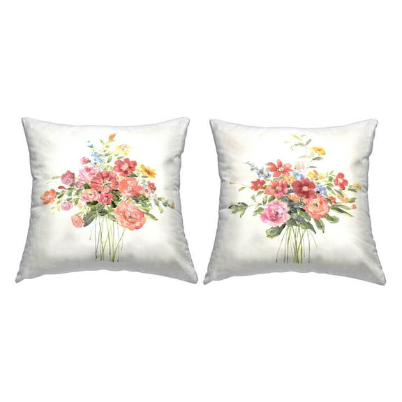 Stupell Industries Varied Flower Bouquets Decorative Printed Throw Pillow, 18 x 18
