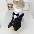 thumbnail image 2 of Dog Shirt Puppy Pet Small Dog Clothes, Stylish Suit Bow Tie Costume, Wedding Shirt Formal Tuxedo with Black Tie, Dog Prince Wedding Bow Tie Suit, 2 of 6