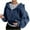 Blue, variant on ShomPort Women's Zipper Up Hoodie Casual Long Sleeve Loose Cropped Hooded Jacket Fall Outwear