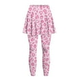 thumbnail image 4 of SCRAWLGOD Leopard Print Pink Gym Yoga Legging with Skirts for Women Fashionable High Waist Tennis Golf Skorts Leggings Comfortable Stretchy Running Clothes, S, 4 of 7