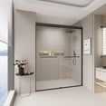 thumbnail image 3 of 56-60 inches wide x 72 inches high Double sliding shower door, semi-frameless bypass bathroom sliding door with 1/4 inch (6mm) tempered glass, not easy to wear and tear, suitable for walk-in showers,, 3 of 16