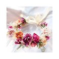 thumbnail image 3 of Boda floral guirnalda corona dama de honor rosa tocado floral wi, 3 of 5