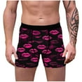 thumbnail image 2 of Jinhomg Mens Holiday Underwear Fancy Love Heart Graphic Boxer Briefs Lightweight Breathable Mid Waist Underpants Male 2025 Dating Gifts 2025 Saving Pink M, 2 of 8