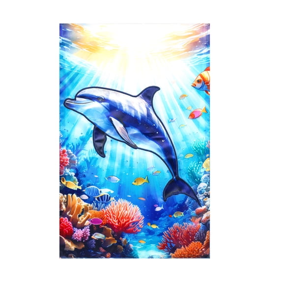 Meadow Creek 11.5" x 18" Spring Dolphin Outdoor Yard Flag