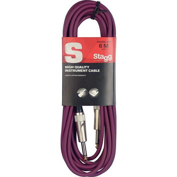 Stagg S-Series Instrument Cable With Deluxe Ends 20 ft. Purple