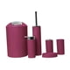 thumbnail image 2 of Juego de accesorios de baño de 6 piezas con diseño moderno, jabonera, escobilla de inodoro, jabón Rosa roja, 2 of 9
